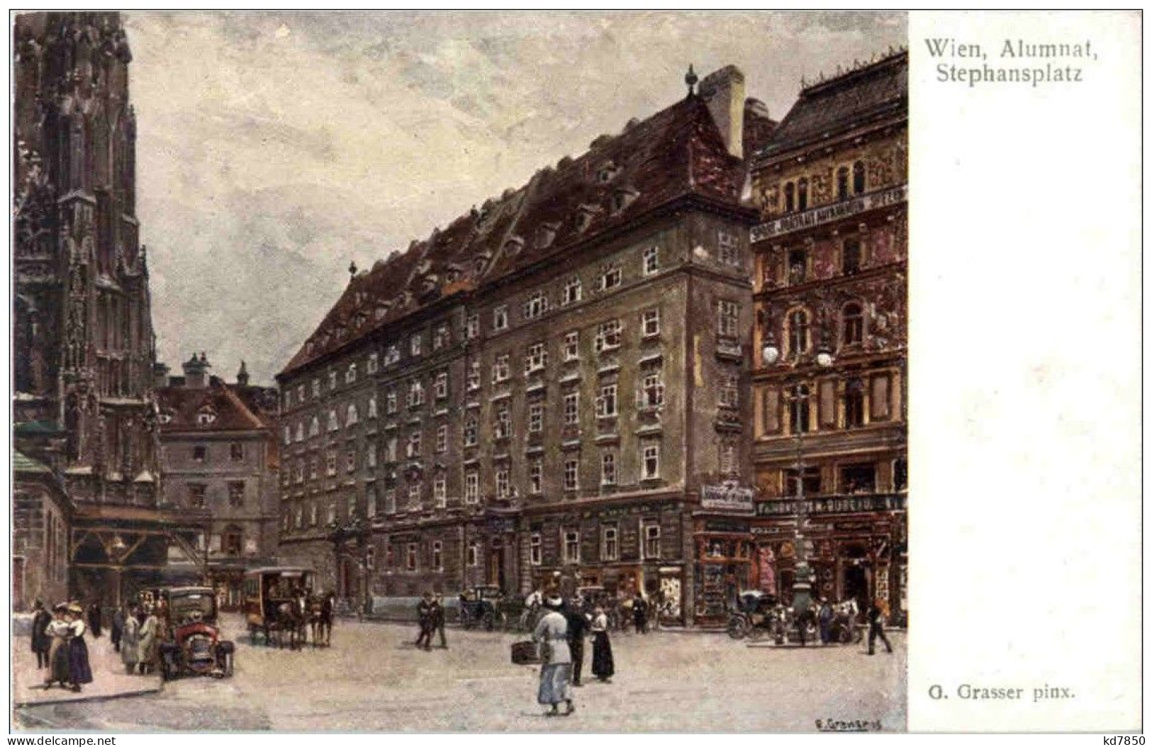 Wien - Alumnat Stephansplatz- Künstlerkarte G. Grasser - Andere & Zonder Classificatie