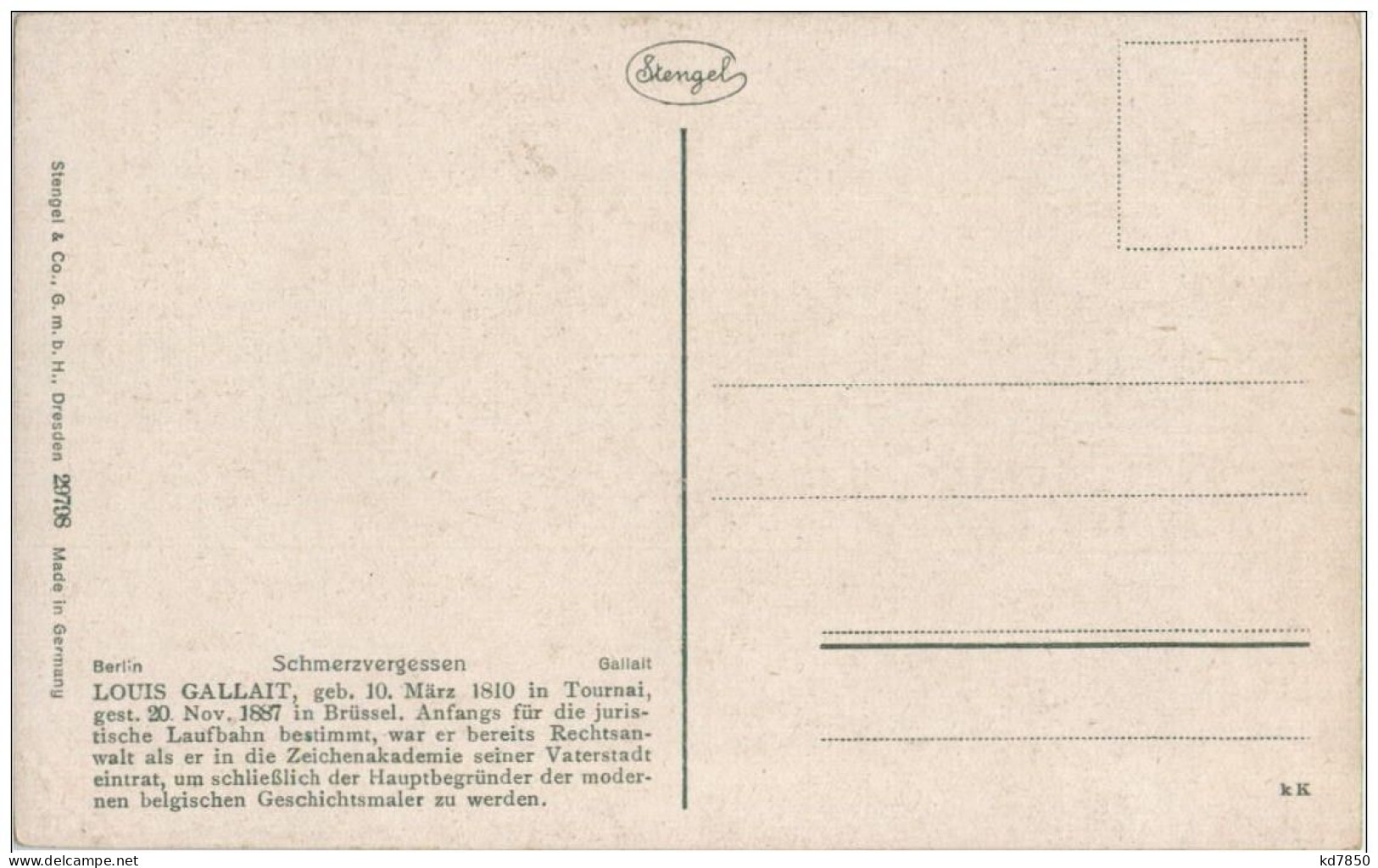 Louis Gallait - Schmerzvergessen - Geige - Other & Unclassified