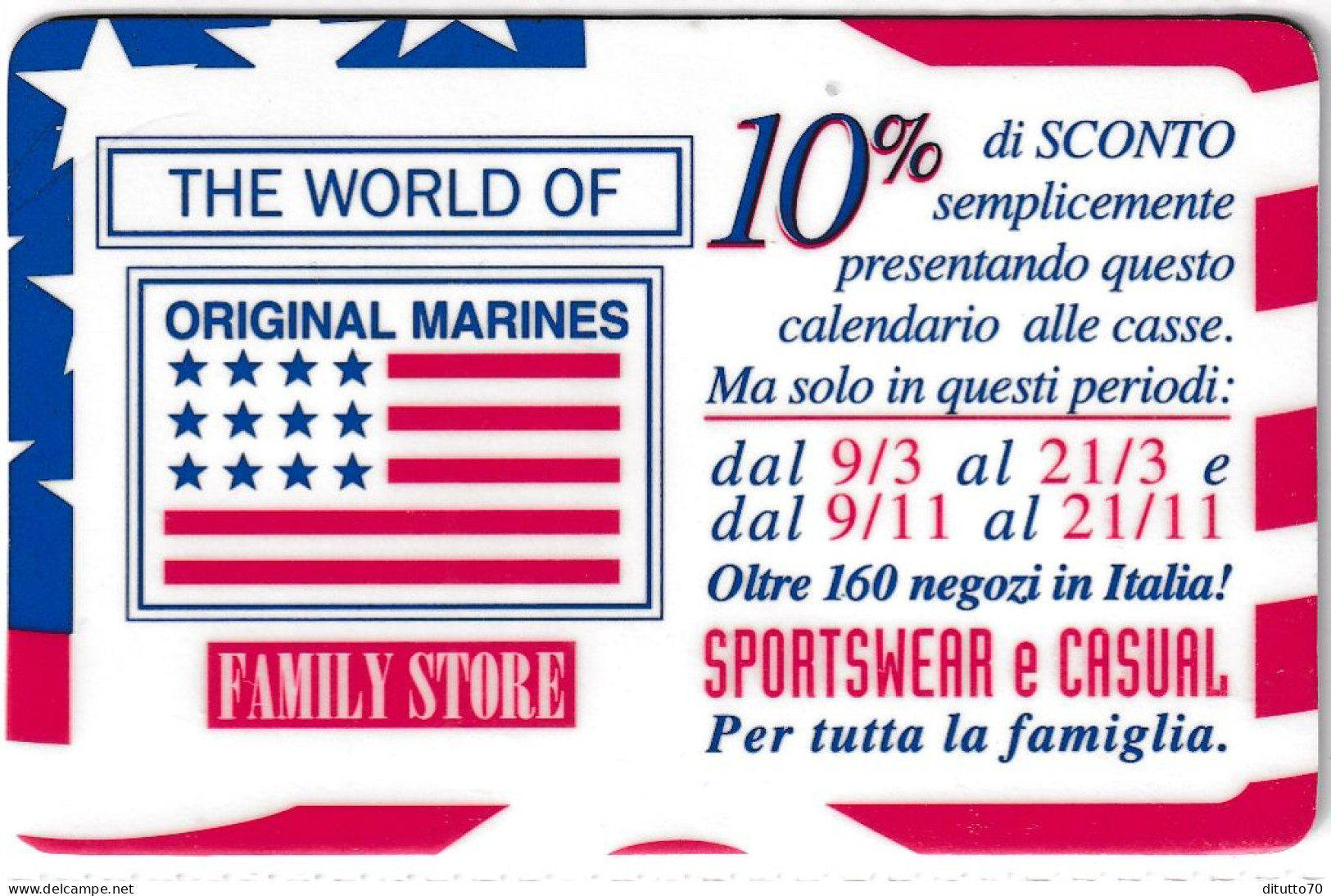 Calendarietto - Original Marines - Anno 1998 - Small : 1991-00