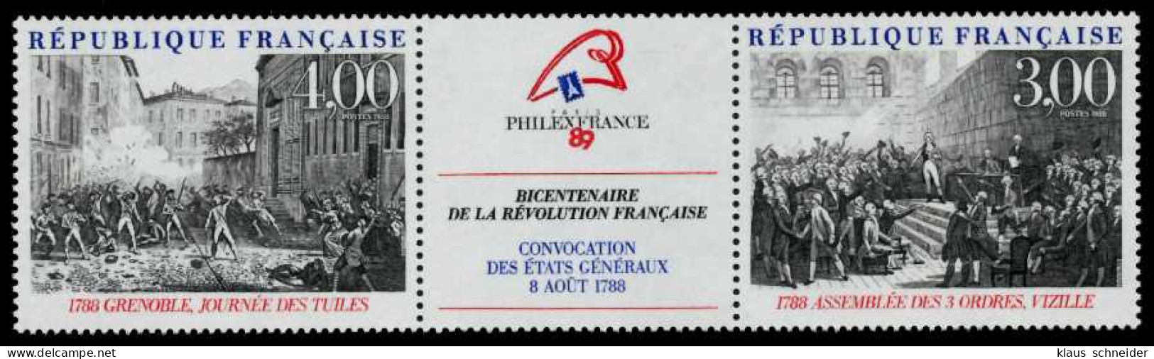 FRANKREICH 1988 Nr 2674 Und ZF 2675 Postfrisch 3ER STR S0256AA - Unused Stamps