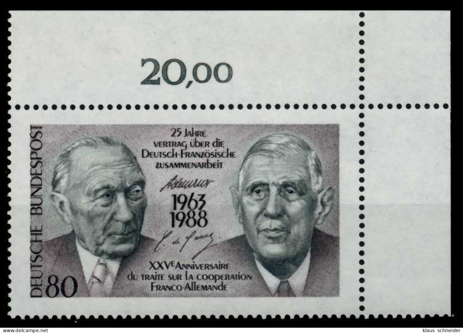 BRD BUND 1988 Nr 1351 Postfrisch ECKE-ORE X8F79BA - Unused Stamps