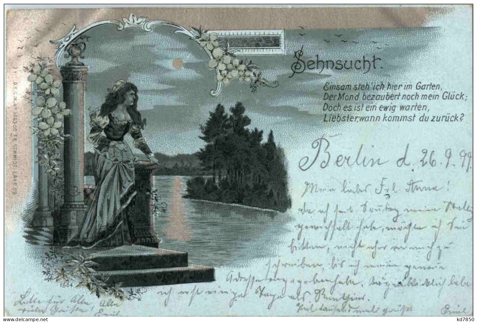 Sehnsucht - Frau - Litho - Other & Unclassified