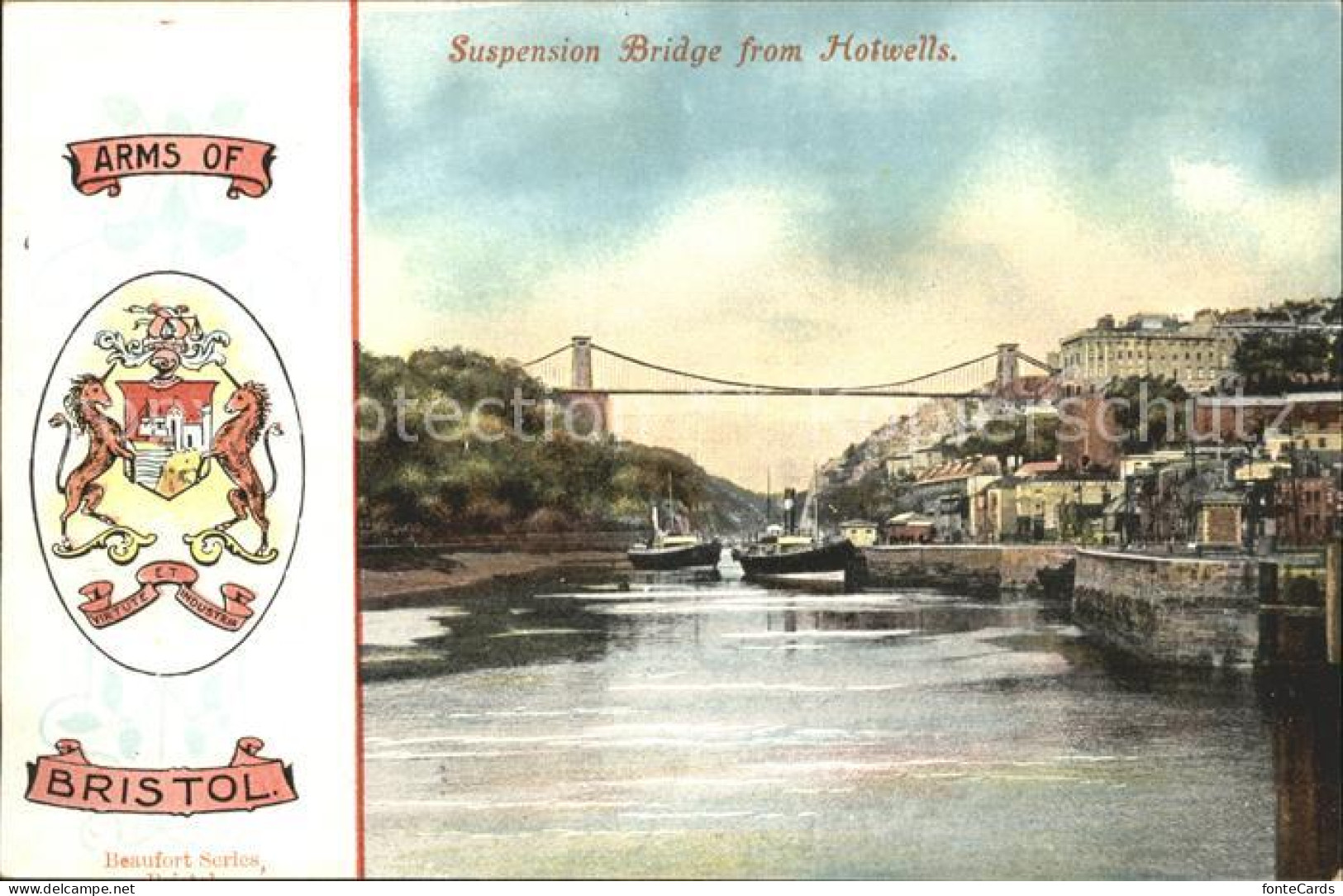 11777828 Hotwells Suspension Bridge Steamer Arms Of Bristol Haengebruecke Wappen - Bristol