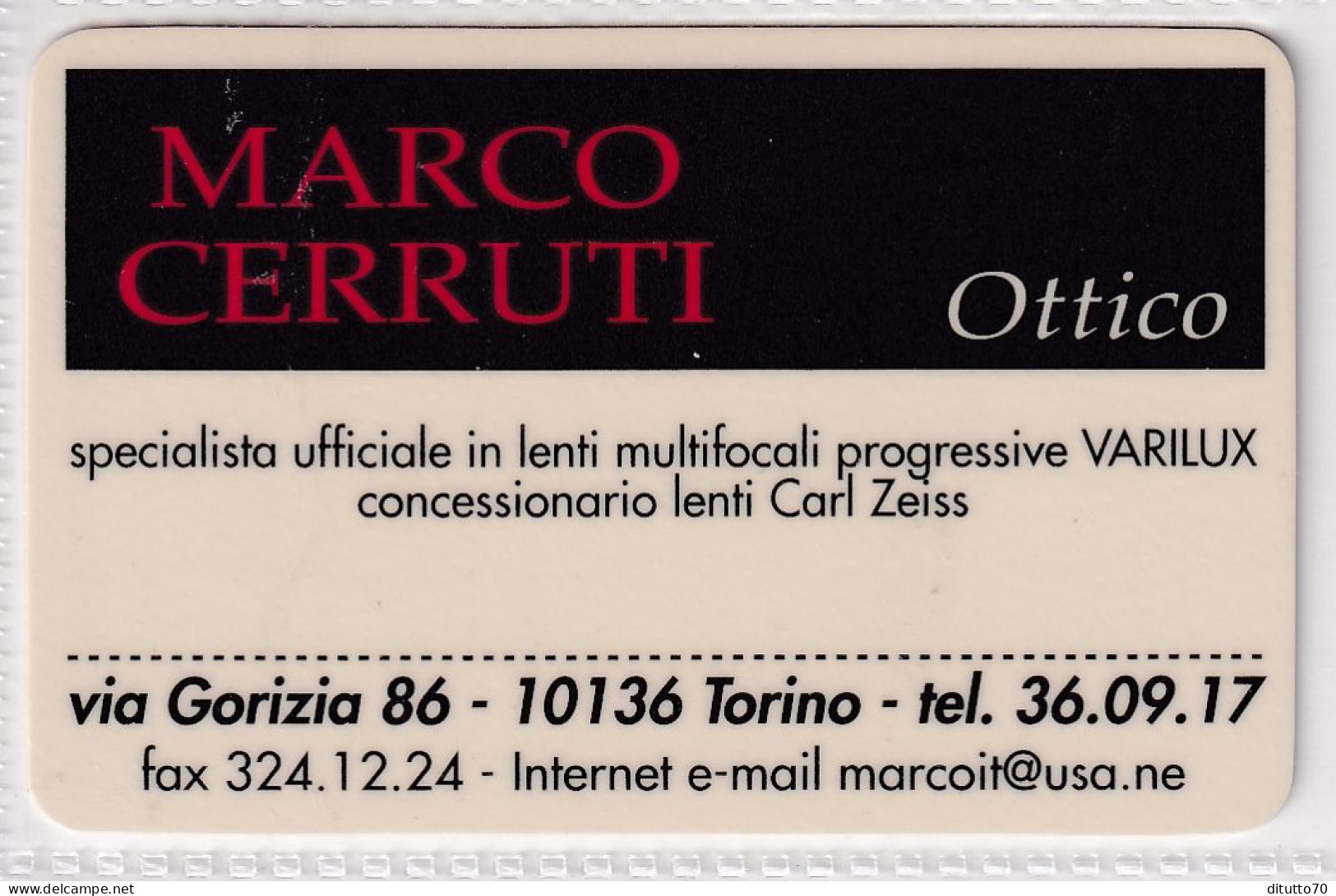 Calendarietto - Ottica - Marco Cerruti - Torino - Anno 1997 - Small : 1991-00