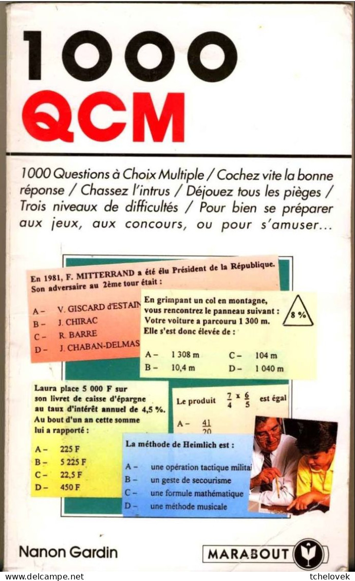 (Livres).Remue Meninges Marabout 1997 & Jeux De Lettres Et De Mots & Faites Vos Jeux & 1000 QCM & Tests Psychotechniques - Gezelschapsspelletjes
