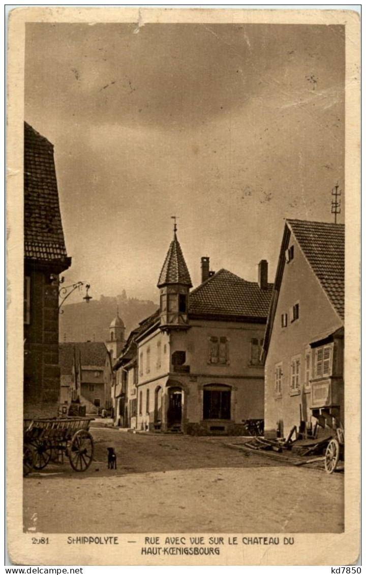 St. Hippolyte - Rue Avec Sur Le Chateau - Sonstige & Ohne Zuordnung