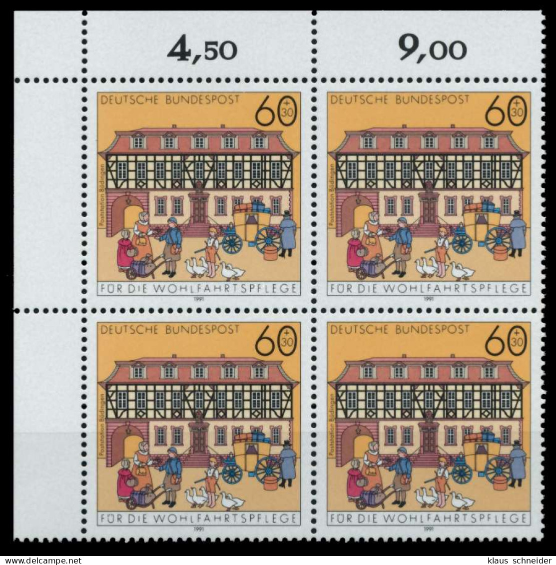 BRD 1991 Nr 1564 Postfrisch VIERERBLOCK ECKE-OLI X76CEB6 - Unused Stamps