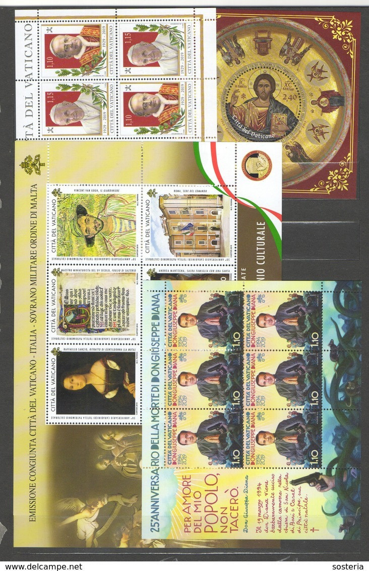 2019 - VATICANO - S70A2 - SET OF 58 STAMPS ** - Unused Stamps