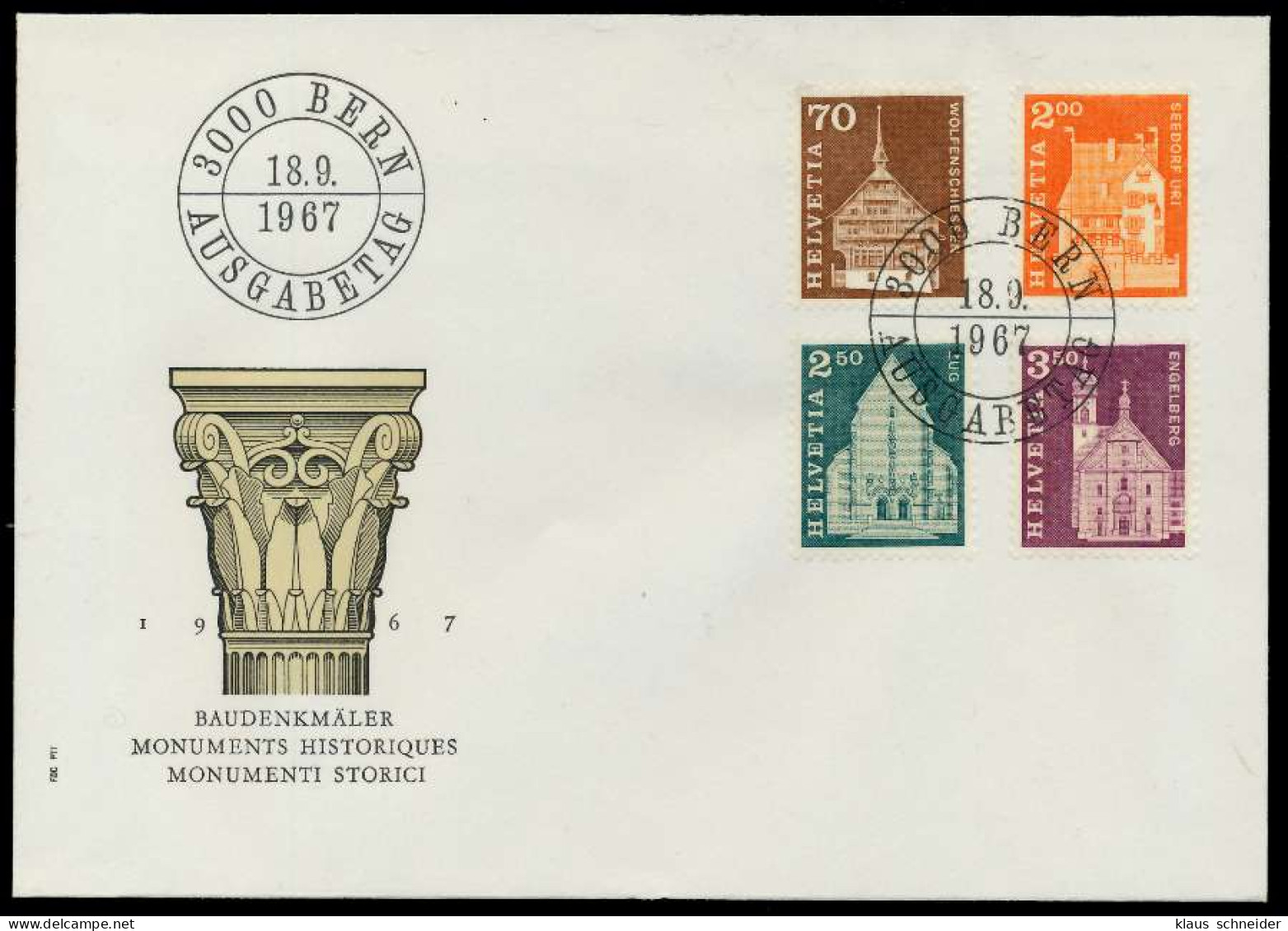 SCHWEIZ 1967 Nr 862-865 BRIEF FDC S41BFB6 - Lettres & Documents