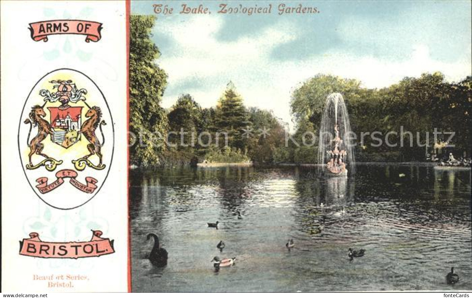 11777745 Bristol UK Lake Zoological Gardens Fountain Arms Of Bristol  - Bristol