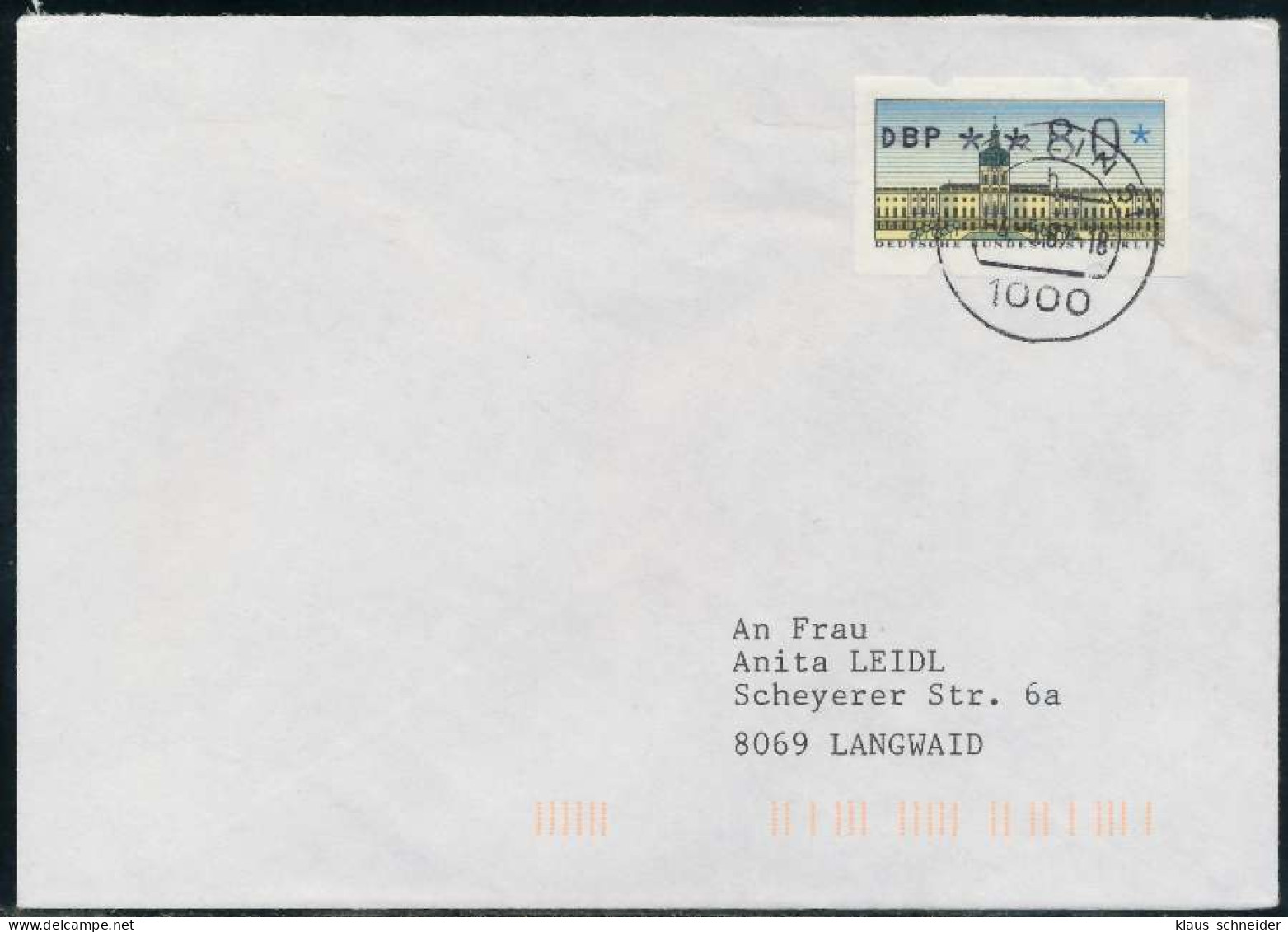 BERLIN ATM 1-080 NORMAL-BRIEF EF FDC X7E46BE - Lettres & Documents