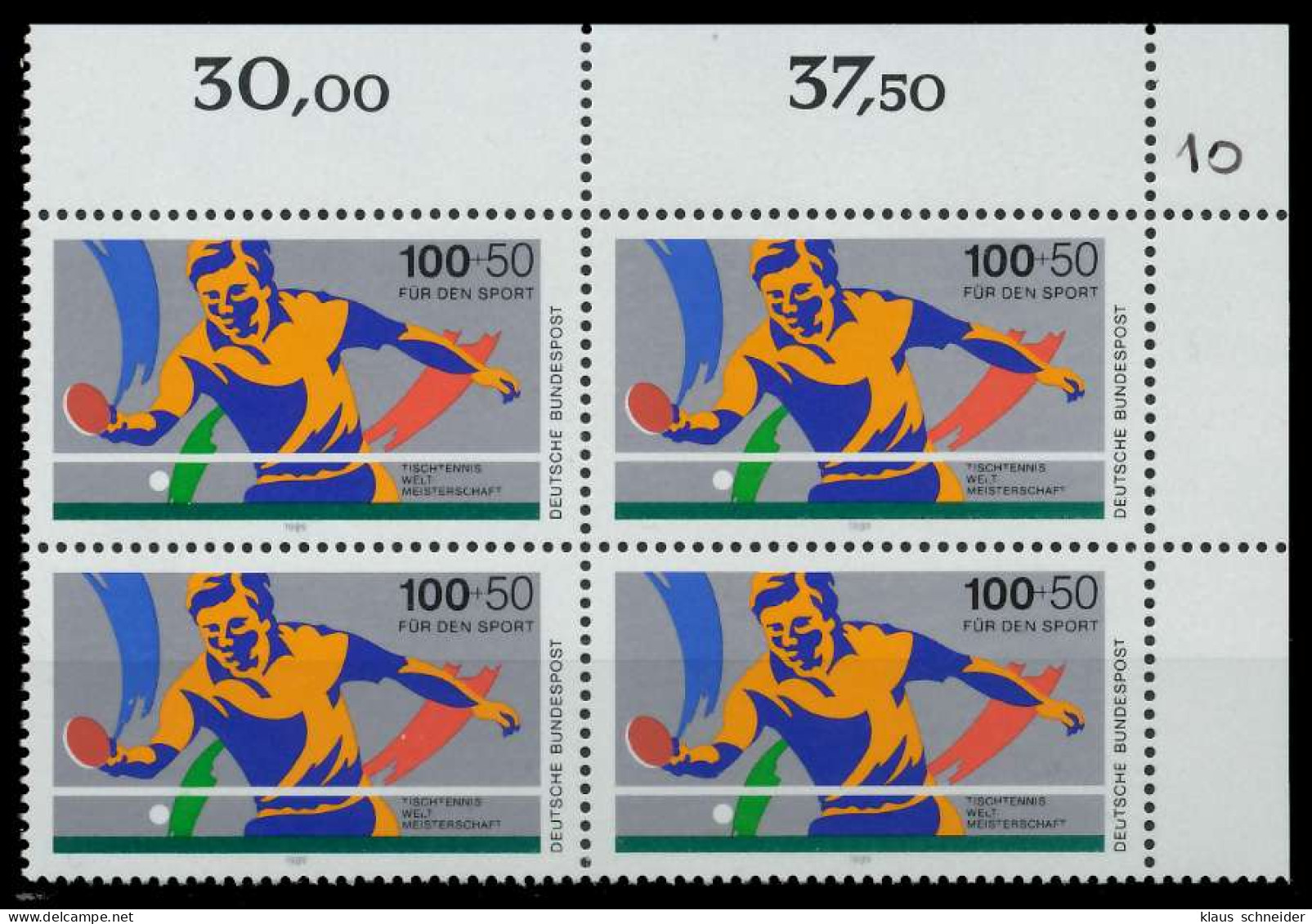 BRD 1989 Nr 1408 Postfrisch VIERERBLOCK ECKE-ORE X85A876 - Unused Stamps