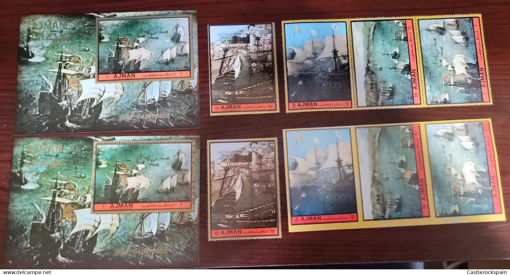 O) AJMAN - IMPERFORATED AND PERFORATED, UNITED ARAB EMIRATES, PAINTING - ART. BOATS - SHIPS, MNH - Adschman