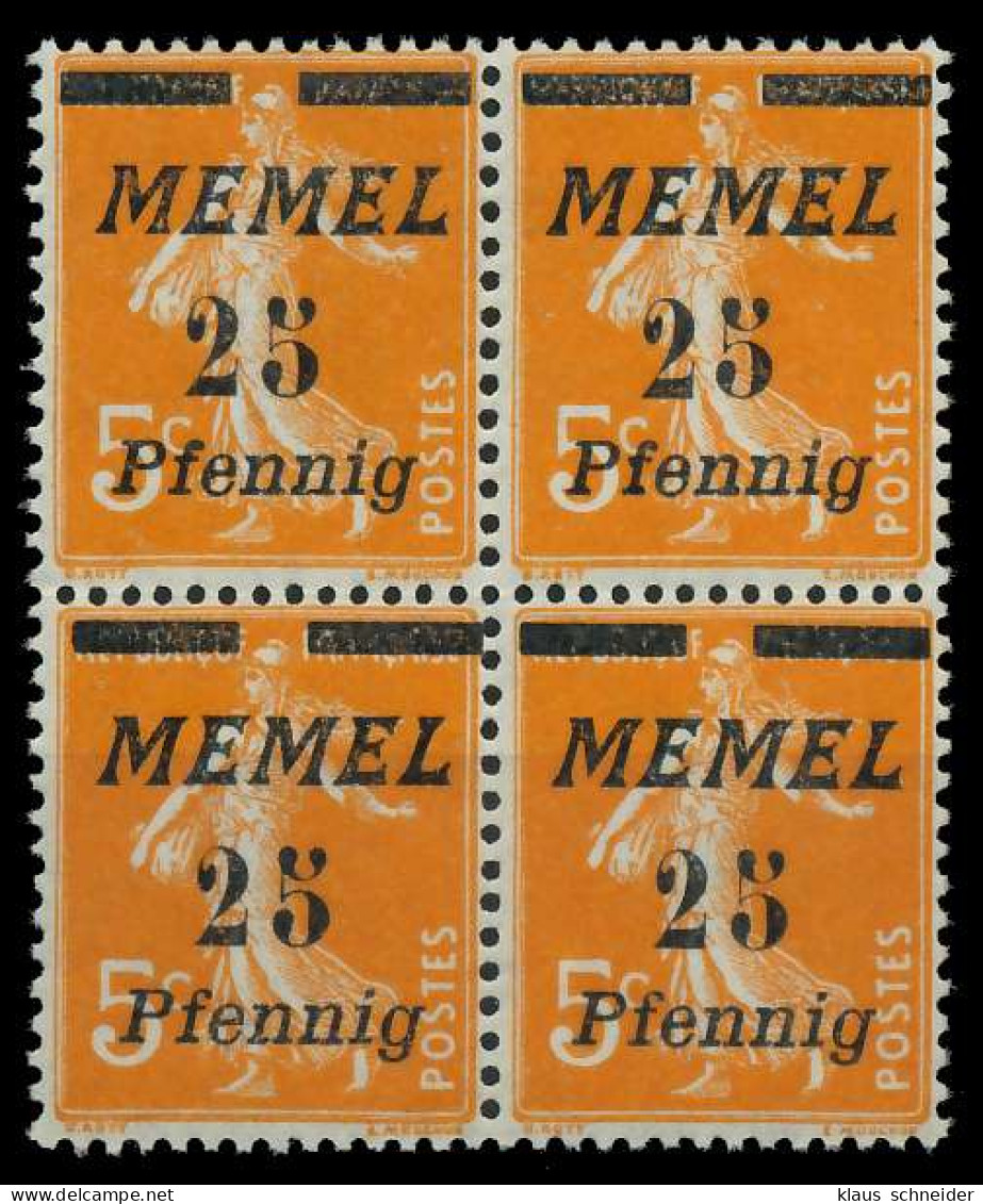 MEMEL 1922 Nr 58 Postfrisch VIERERBLOCK X88796E - Memel (Klaipeda) 1923