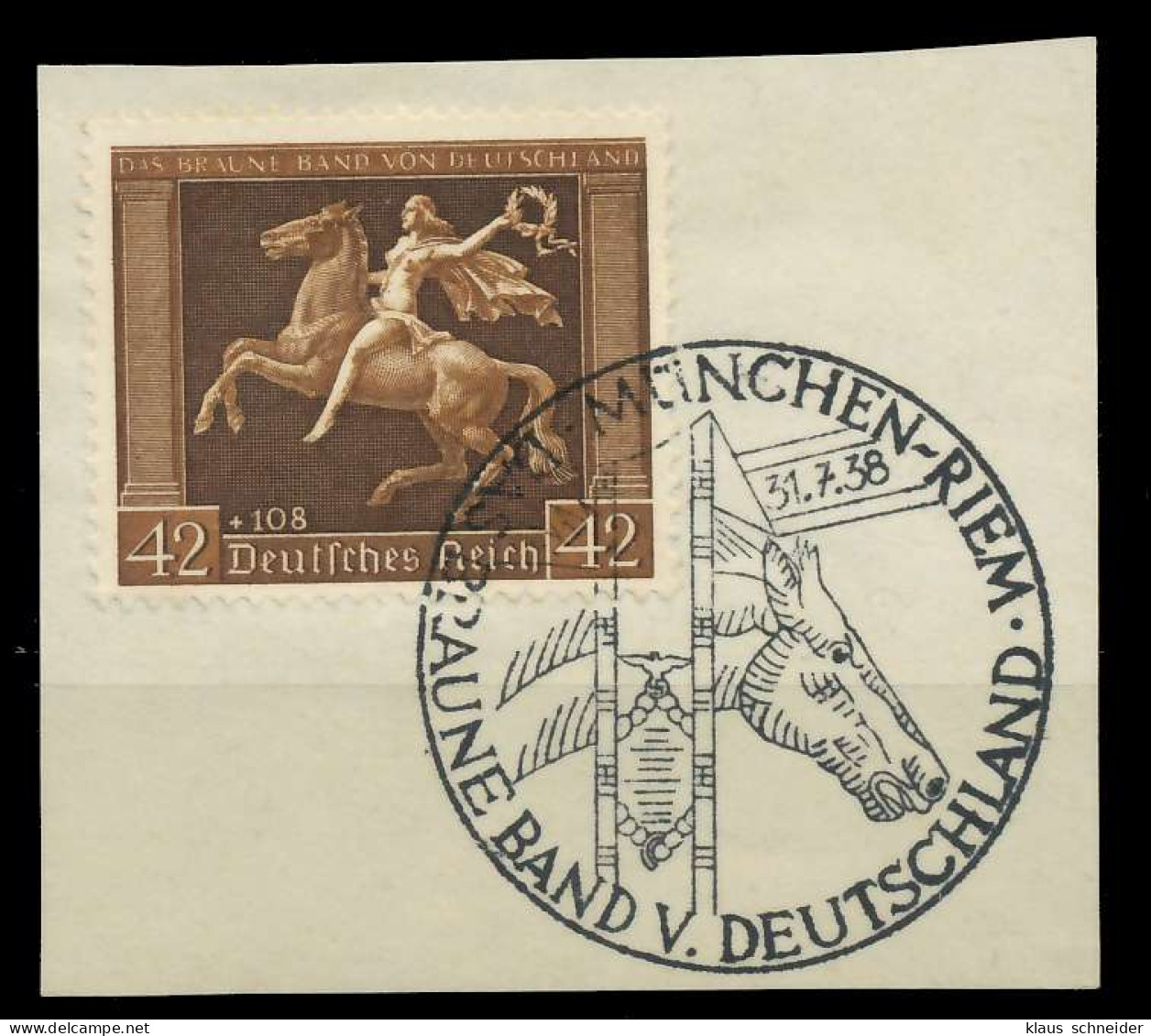 DEUTSCHES REICH 1938 Nr 671y Zentrisch Gestempelt Briefstück X8B018A - Used Stamps