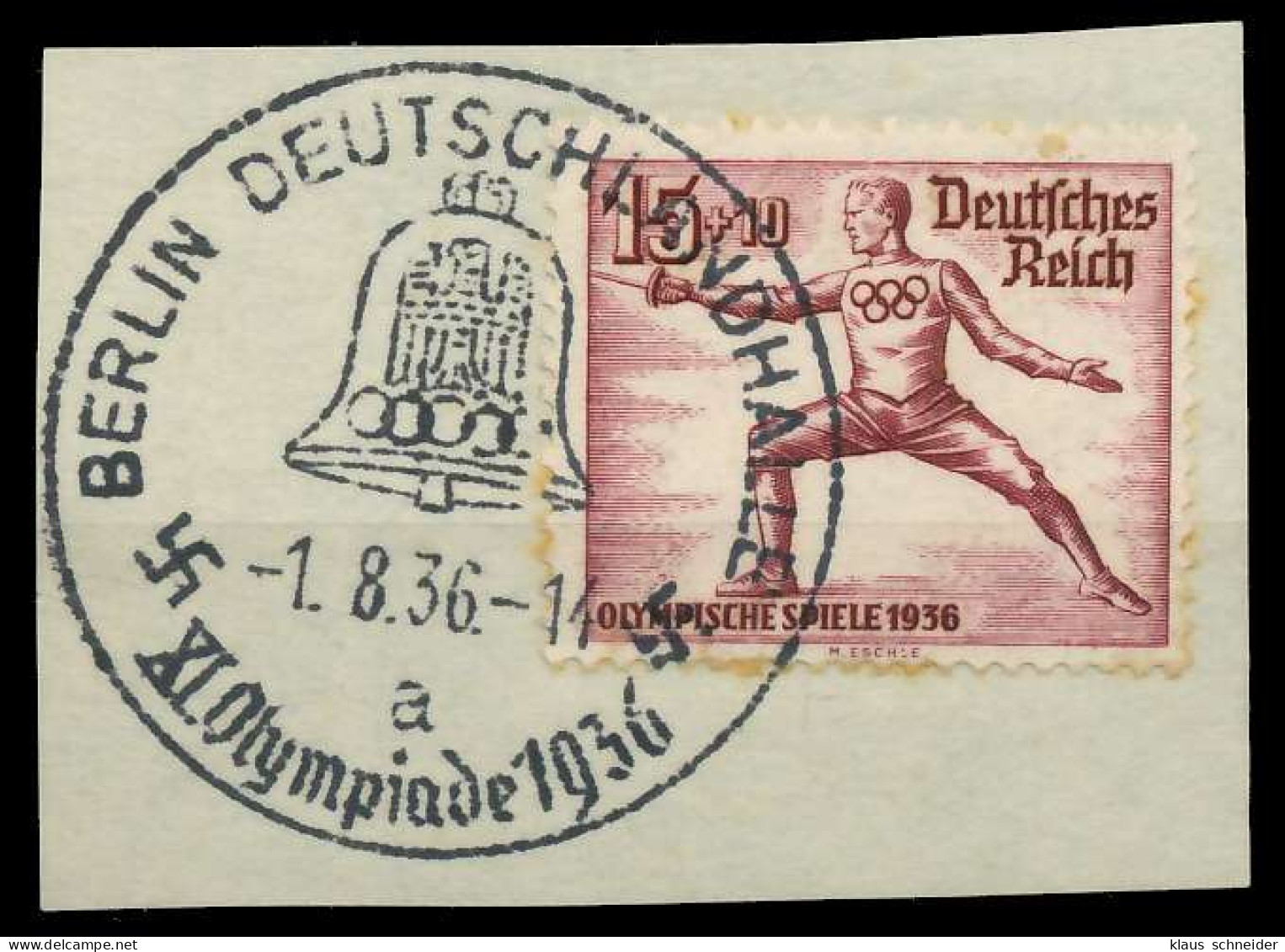 DEUTSCHES REICH 1936 Nr 614 Zentrisch Gestempelt Briefstück X8B01D6 - Gebruikt