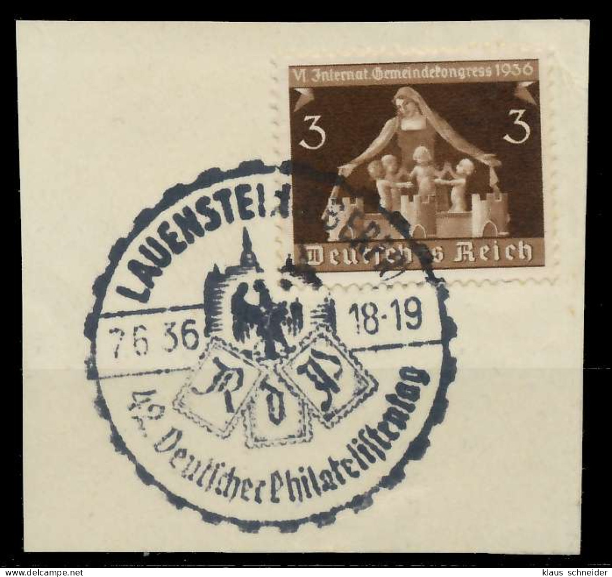 DEUTSCHES REICH 1936 Nr 617 Zentrisch Gestempelt Briefstück X8B01FA - Gebraucht