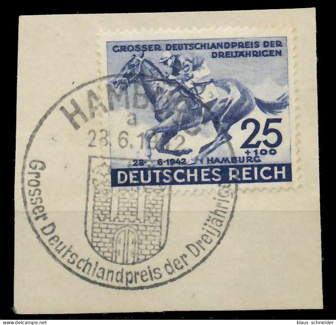 DEUTSCHES REICH 1942 Nr 814 Zentrisch Gestempelt Briefstück X8B025A - Gebruikt
