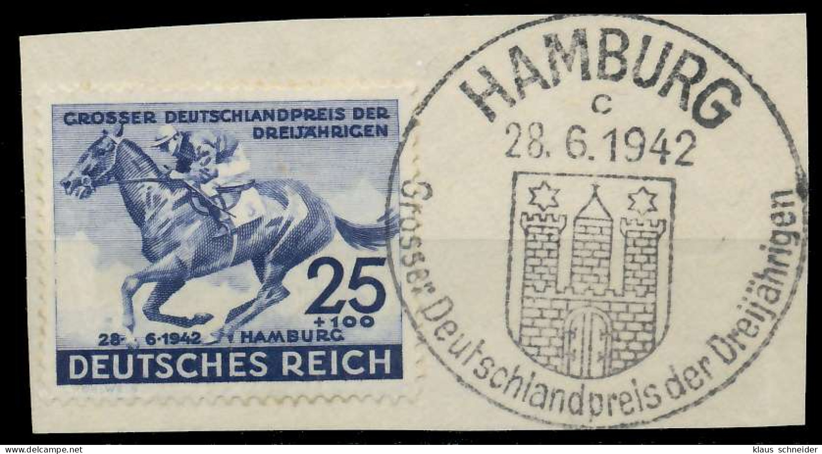 DEUTSCHES REICH 1942 Nr 814 Zentrisch Gestempelt Briefstück X8B0266 - Gebraucht
