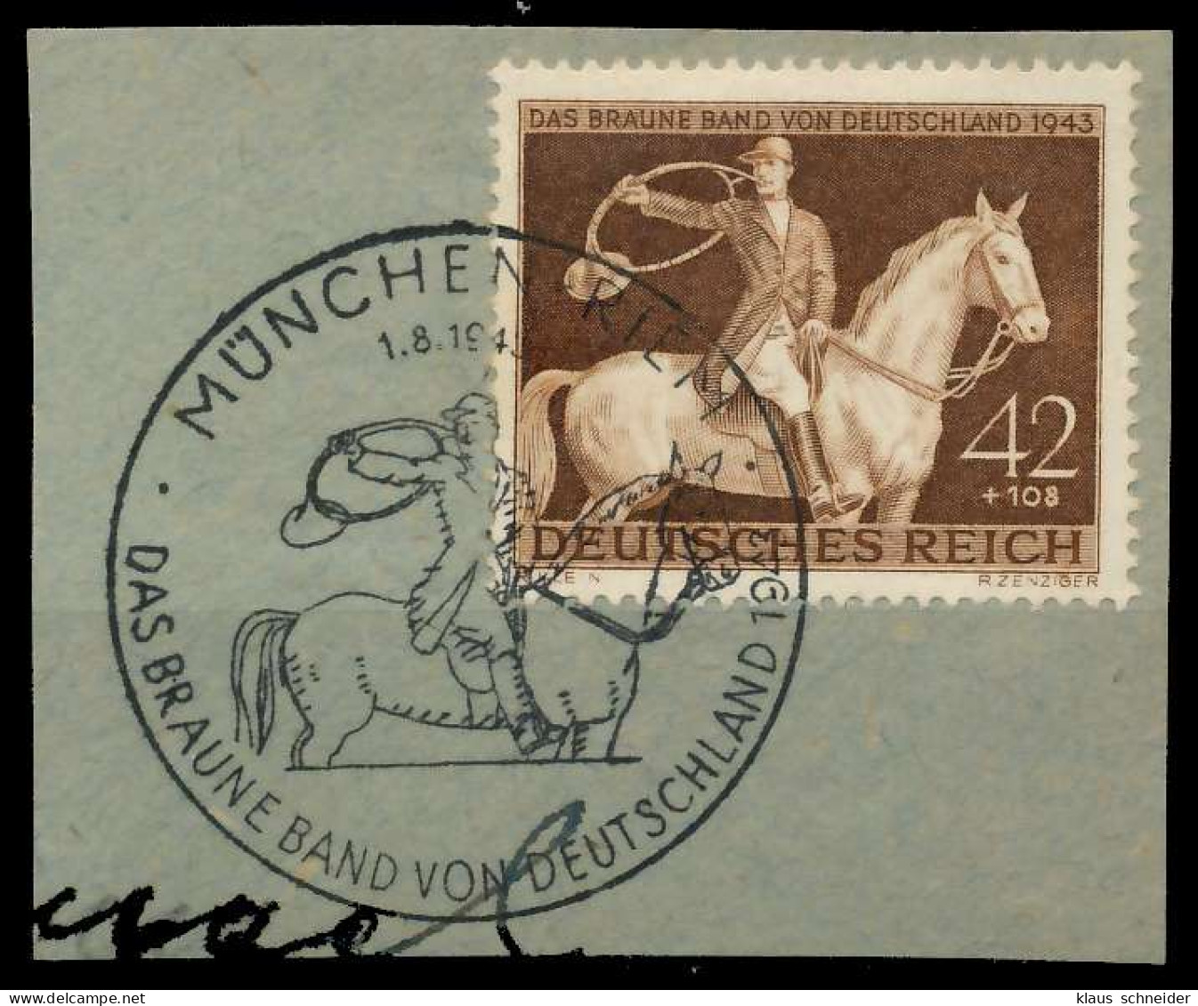 DEUTSCHES REICH 1943 Nr 854 Zentrisch Gestempelt Briefstück X8B51FA - Oblitérés