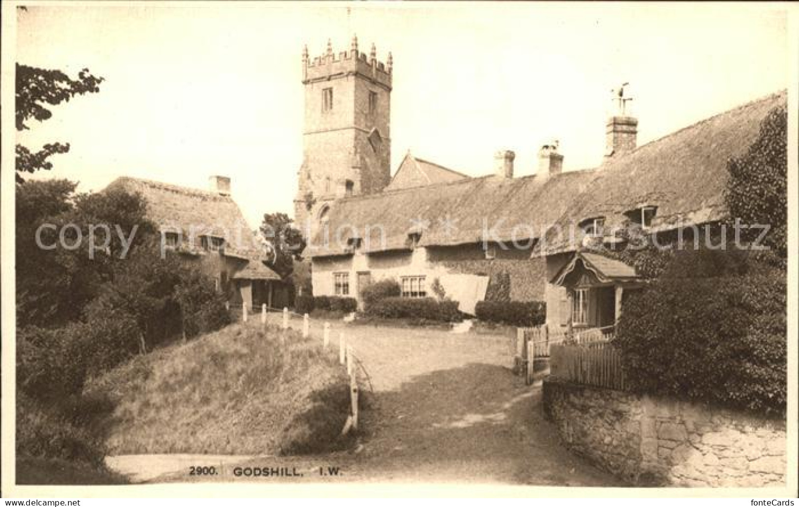 11777544 Godshill Village Tower Salmon Series Gravure Style Godshill - Other & Unclassified