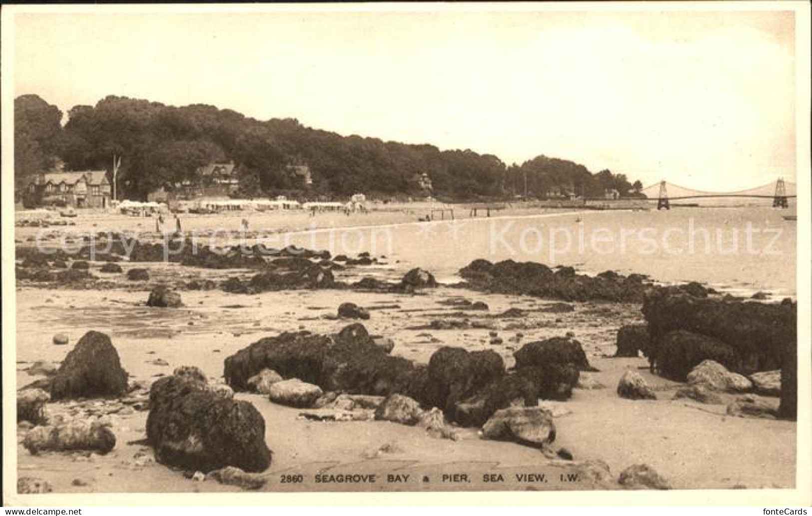 11777541 Isle Of Wight UK Seagrove Bay And Pier Beach Salmon Series  - Altri & Non Classificati