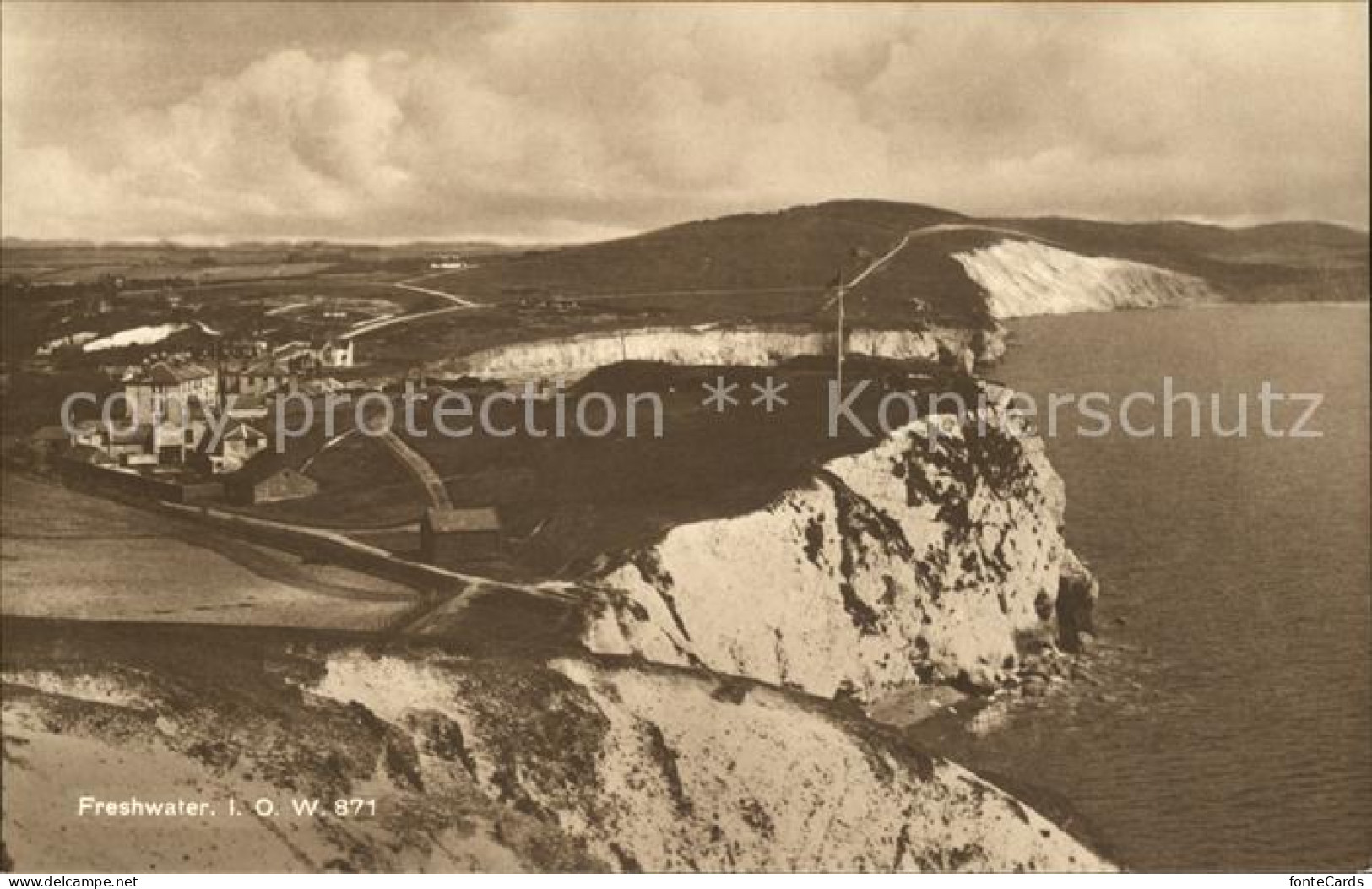 11777539 Freshwater Bay Panorama Cliffs Isle Of Wight - Andere & Zonder Classificatie