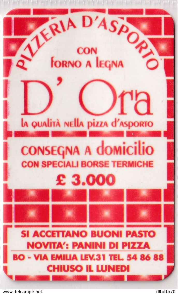 Calendarietto - Pizzeria D''porto - D'ora - Bologna - Anno 1998 - Petit Format : 1991-00