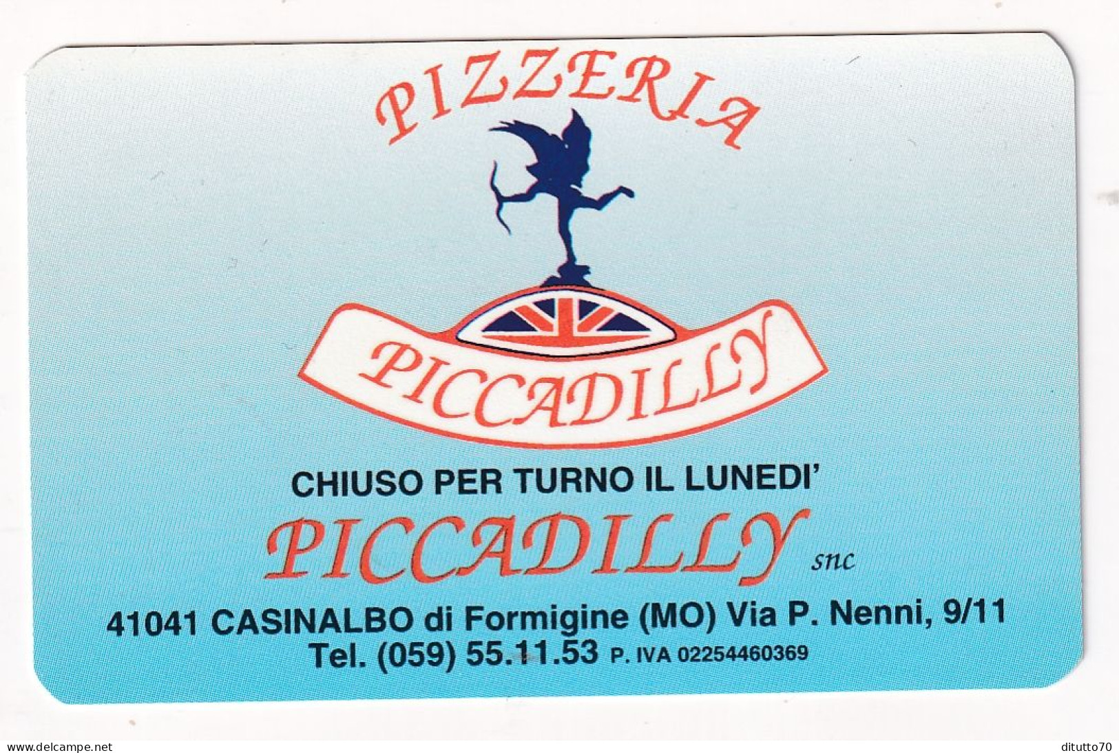 Calendarietto - Pizzeria Piccadilly - Casinalbo Di Formigine - Modena - Anno 1997 - Small : 1991-00