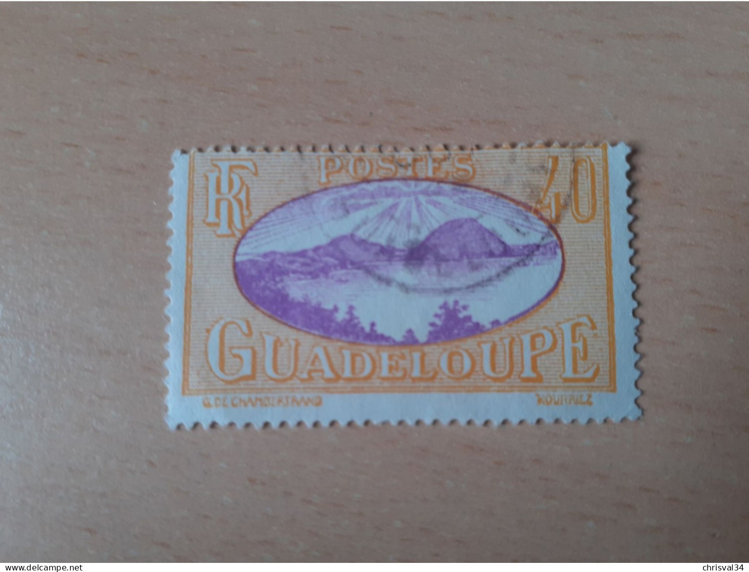 TIMBRE   GUADELOUPE       N  108     COTE  0,50   EUROS  OBLITERE - Usados