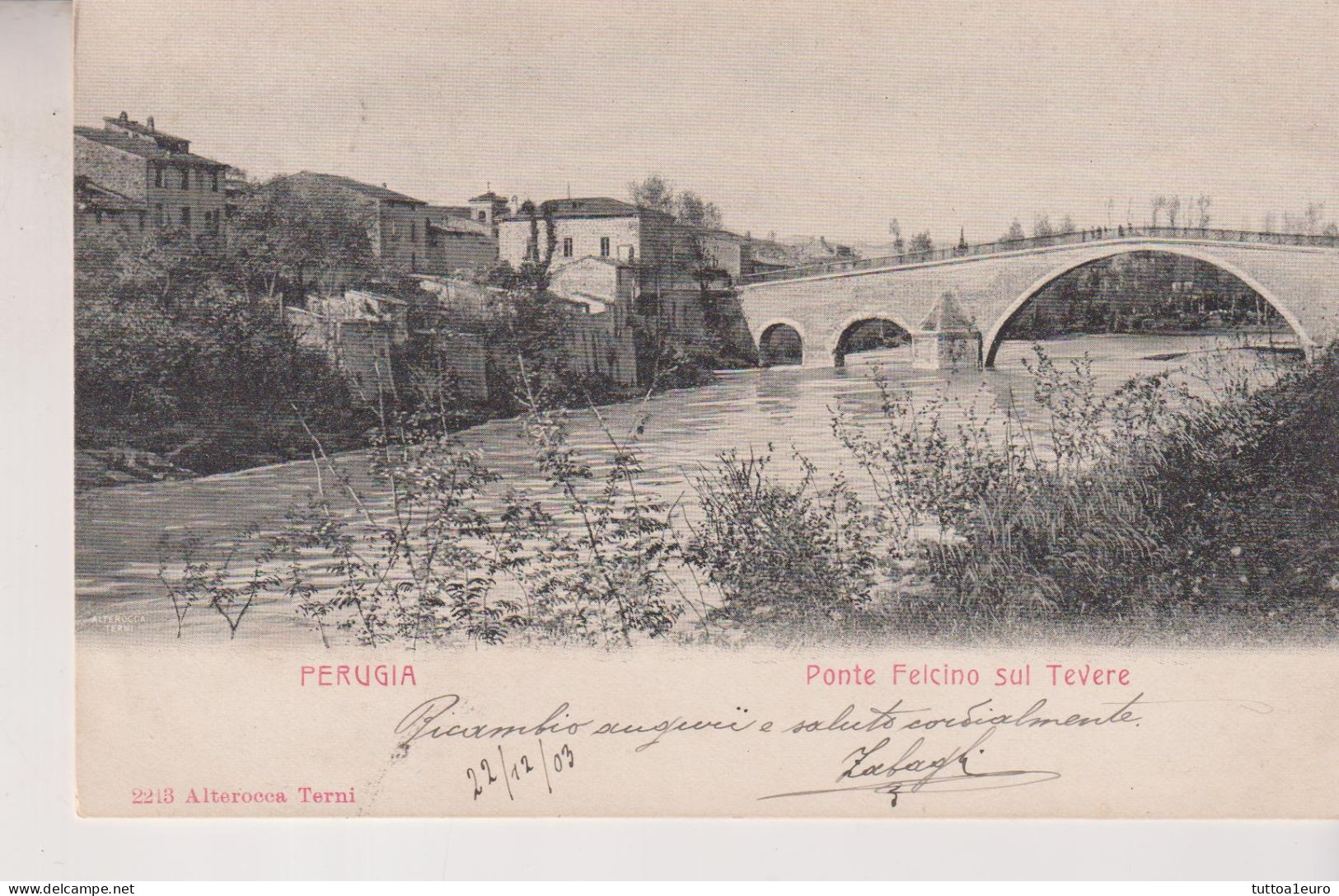 PERUGIA  PONTE FELCINO  SUL TEVERE  VG  1903 - Perugia