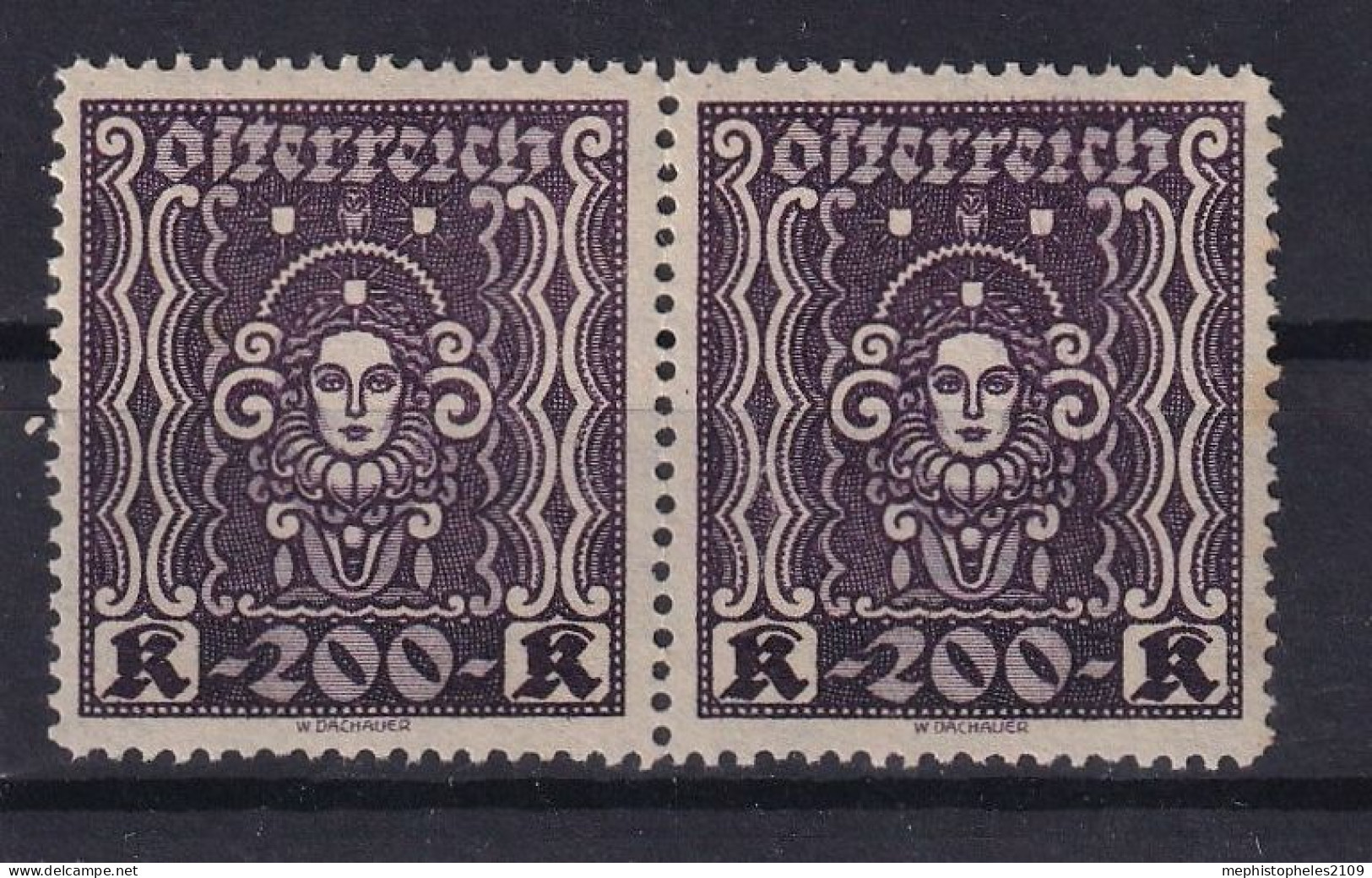 AUSTRIA 1922/24 - MNH - ANK 402 II - Pair! - Unused Stamps