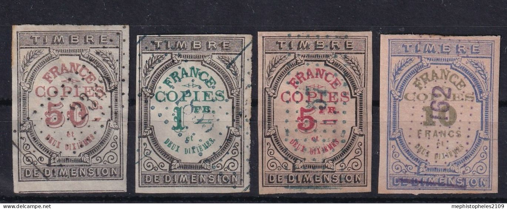 FRANCE 1873 - Canceled - YT 1-4 - Timbres De Dimension - Copies - Zegels