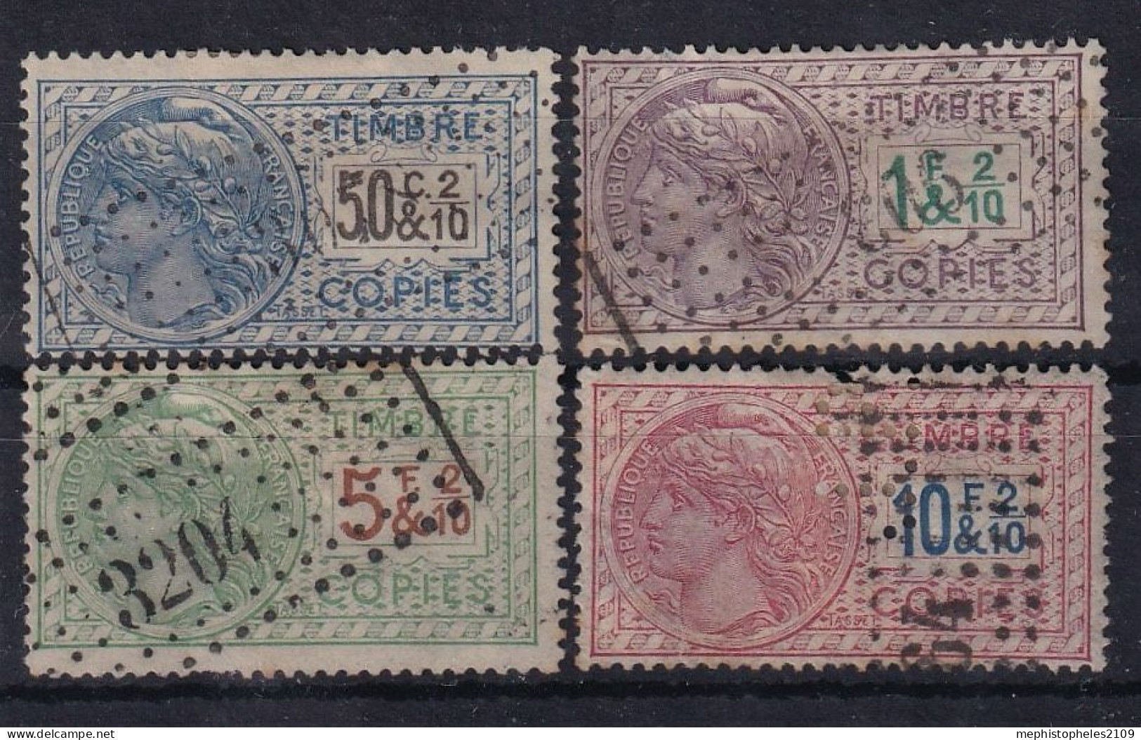 FRANCE 1892 - Canceled - YT 14-17 - Timbres De Copies - Marken