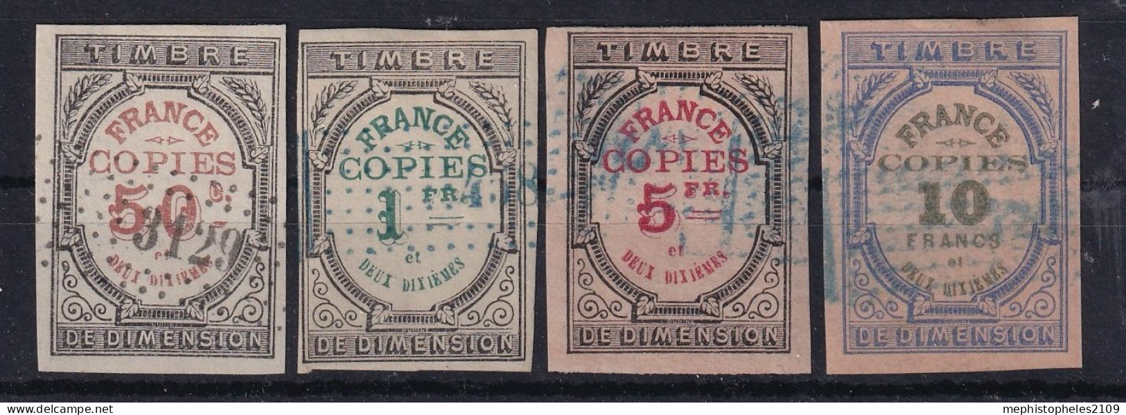 FRANCE 1873 - Canceled - YT 1-4 - Timbres De Dimension - Copies - Stamps