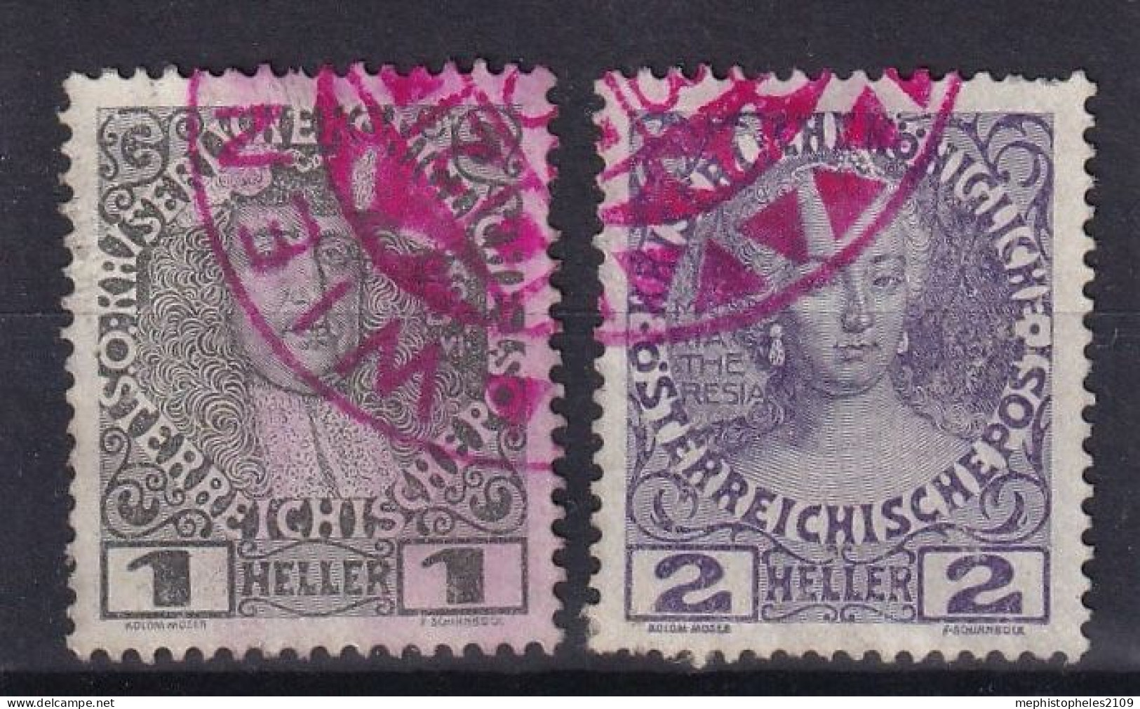 AUSTRIA 1908 - Canceled - ANK 139, 140 - Roter Jubiläumsstempel! - Gebraucht