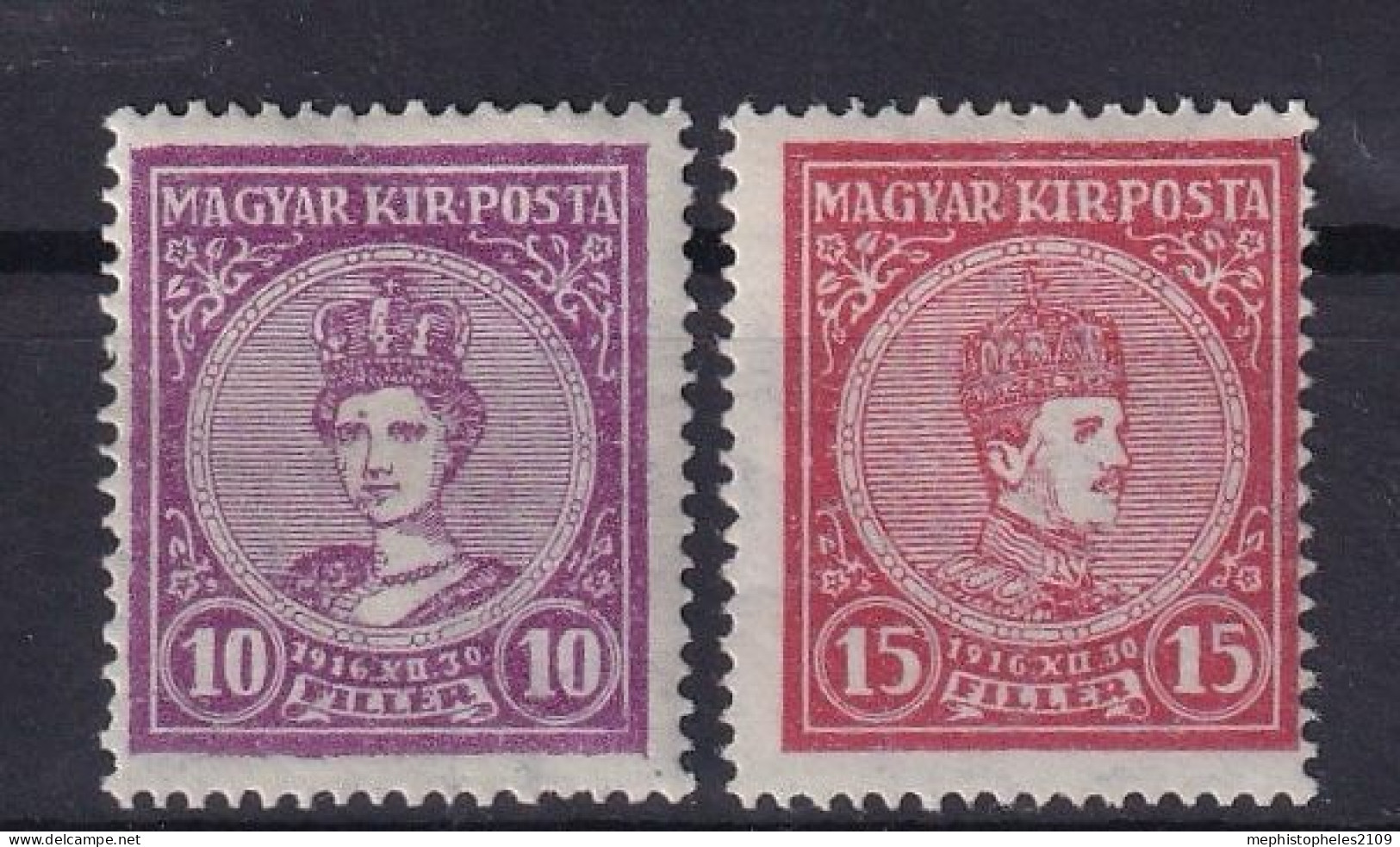 HUNGARY 1916 - MNH - Sc# 104, 105 - Unused Stamps
