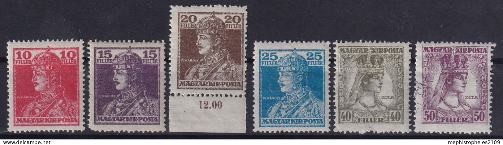 HUNGARY 1918 - MNH - Sc# 127-132 - Complete Set! - Unused Stamps