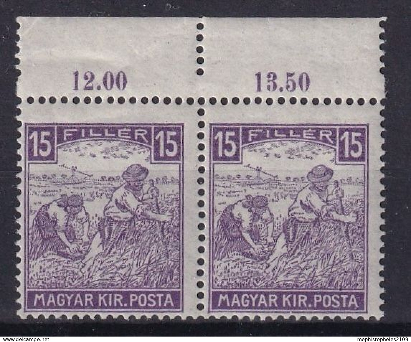 HUNGARY 1916 - MNH - Sc# 107 - Pair! - Unused Stamps