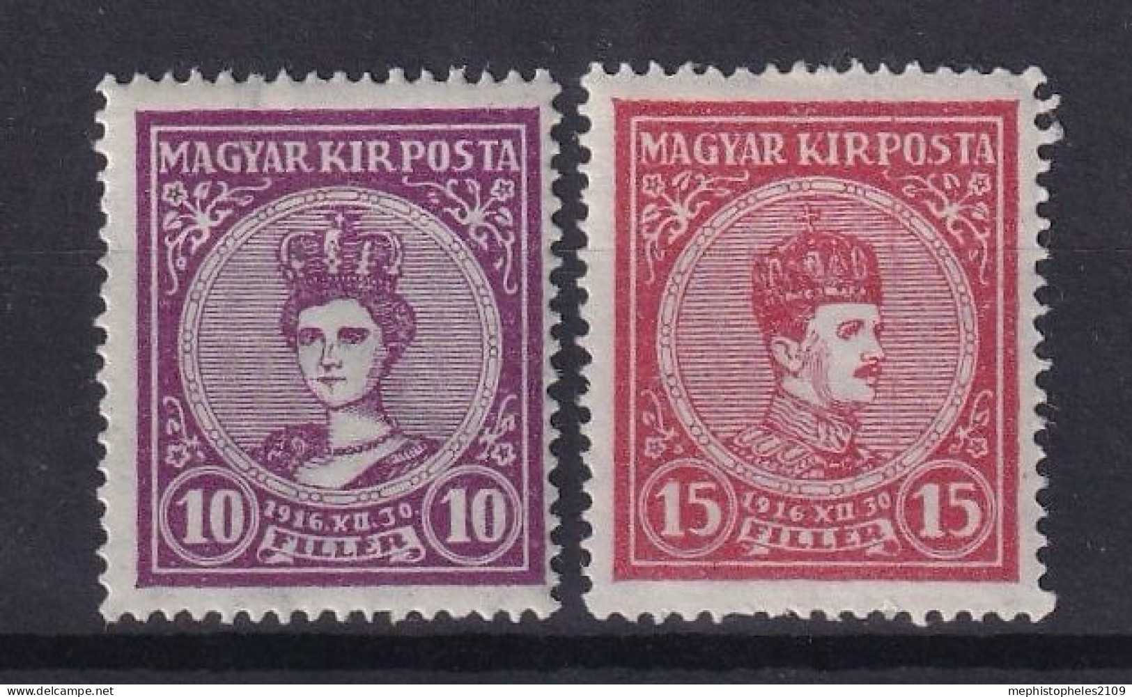 HUNGARY 1916 - MNH - Sc# 104, 105 - Neufs