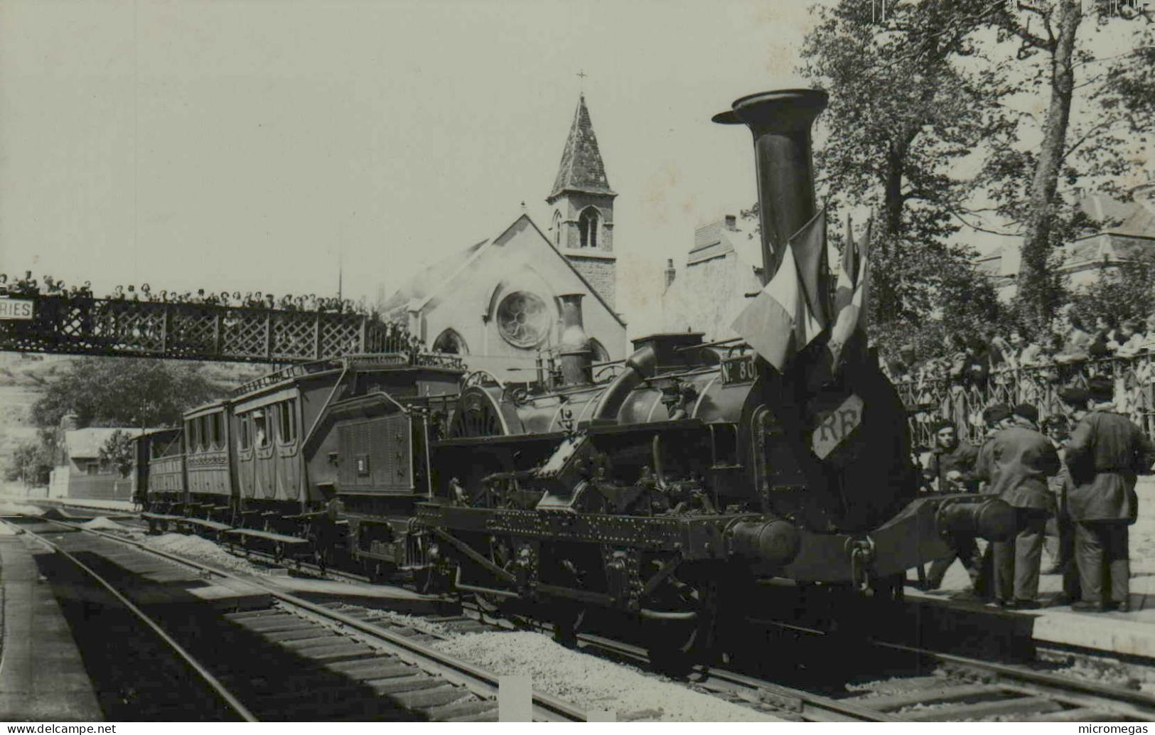 Reproduction - 31-7-1948 - Centenaire De La Ligne Paris-Calais - Arrivée Du Train Historique "Le Continent" - Trains