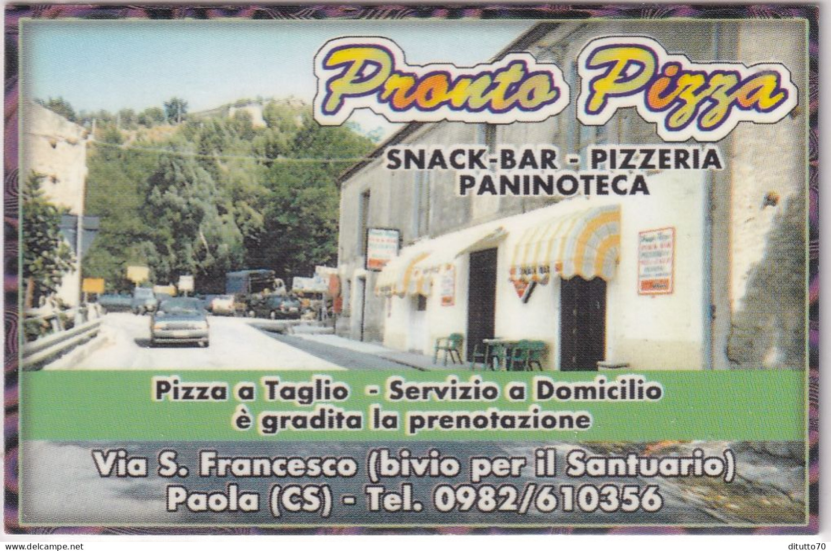 Calendarietto - Pronto Pizza -  Paola - Cosenza - Anno 1998 - Tamaño Pequeño : 1991-00