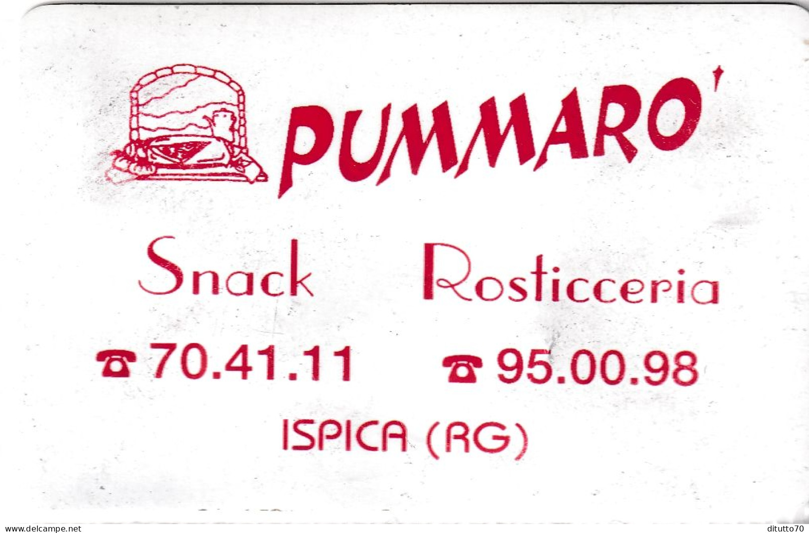 Calendarietto - Pummarò - Ispica - Ragusa - Anno 1998 - Klein Formaat: 1991-00