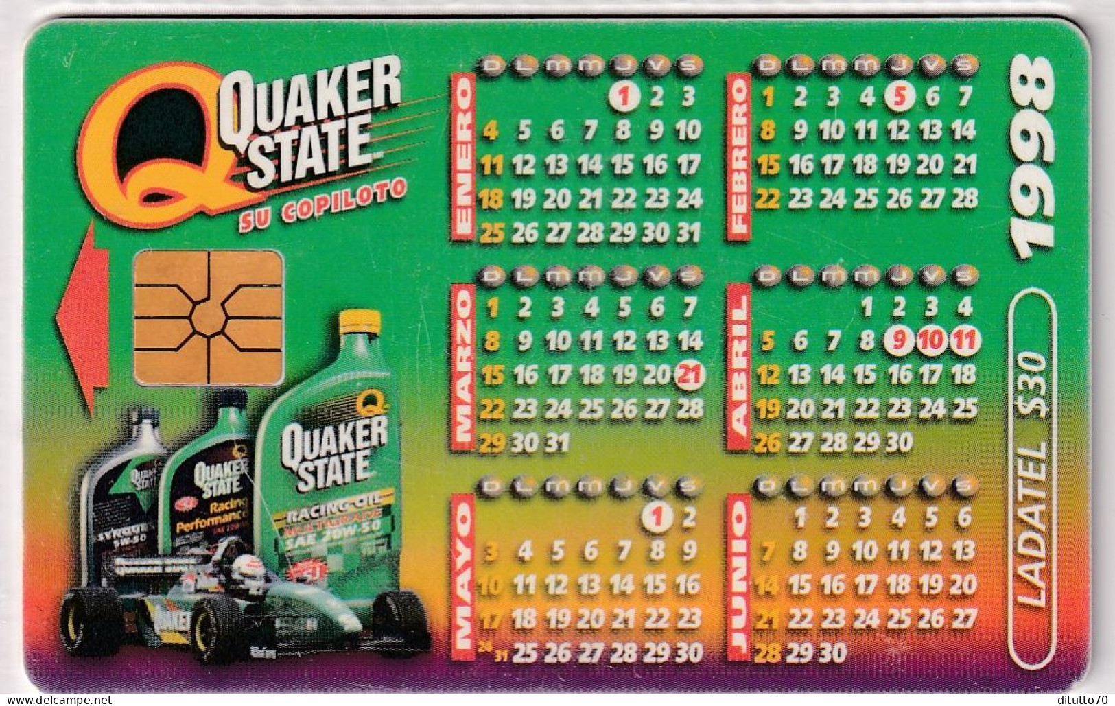 Calendarietto - Quaker State - Anno 1998 - Petit Format : 1991-00