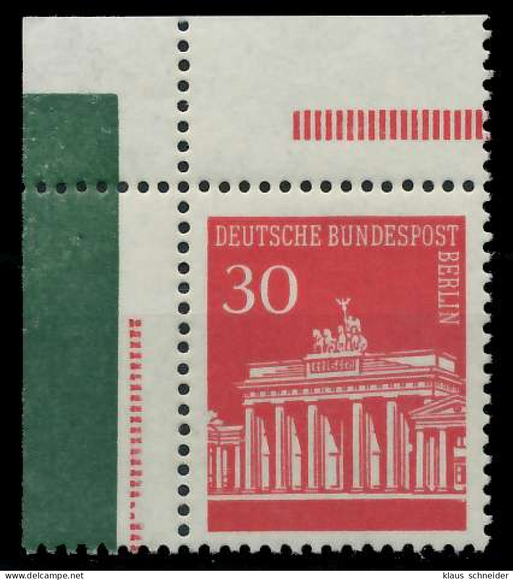 BERLIN DS BRAND. TOR Nr 288PG Postfrisch ECKE-OLI X8ED61E - Unused Stamps