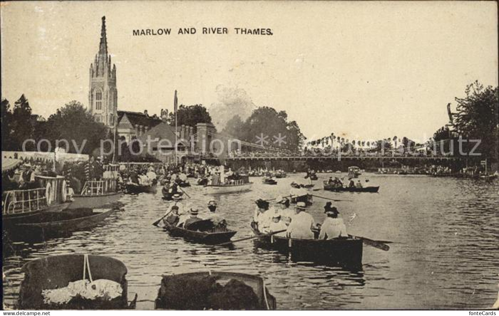 11777347 Marlow Wycombe River Thames Church Boating Wycombe - Buckinghamshire