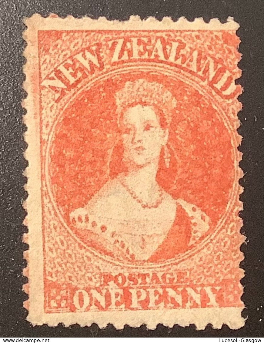 NZ 1862 SG 68 (3250 £) RARE 1d Orange-vermilion Perf 13 Wmk Large Star Fresh Unused, RPS Cert (New Zealand Chalon Head - Nuovi