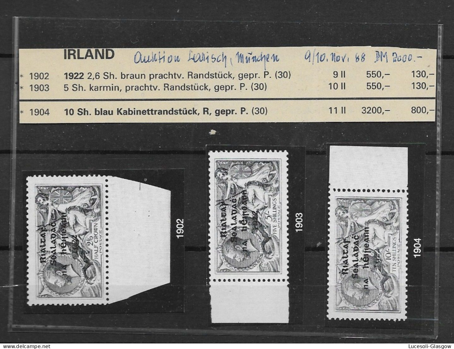 1922 MH Ireland Thom And Co Printing Type 2, Expertisized - Ongebruikt