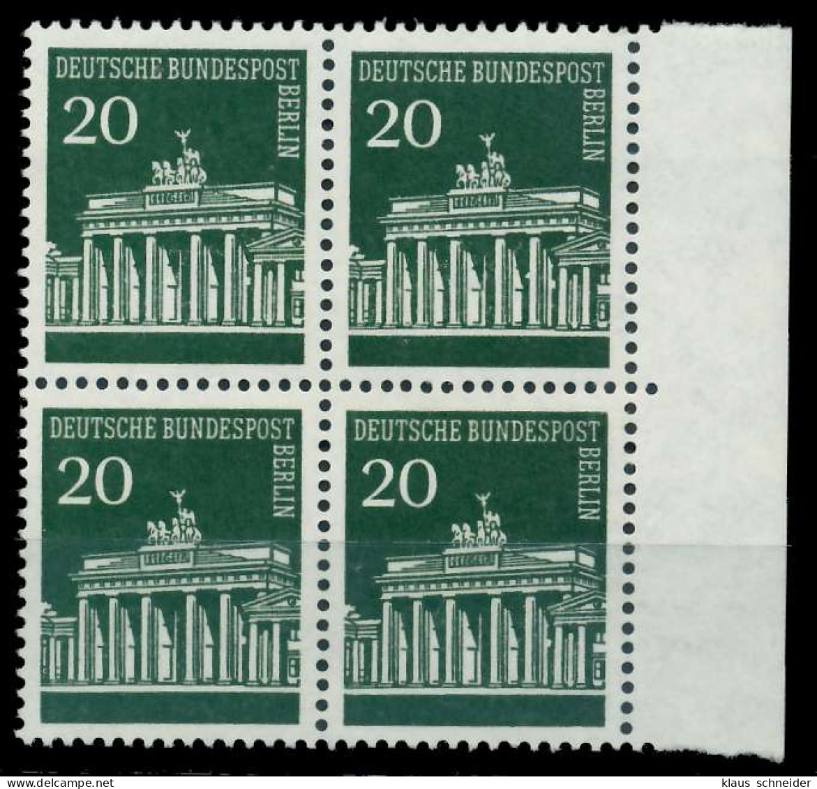 BERLIN DS BRAND. TOR Nr 287 Postfrisch VIERERBLOCK SRA X8F93AE - Nuevos