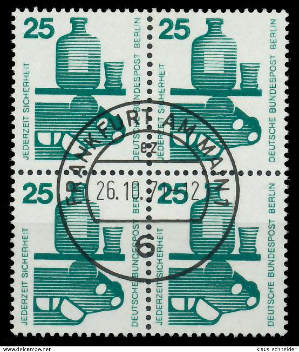 BERLIN DS UNFALLV Nr 405 Zentrisch Gestempelt VIERERBLOCK X8F93F6 - Used Stamps